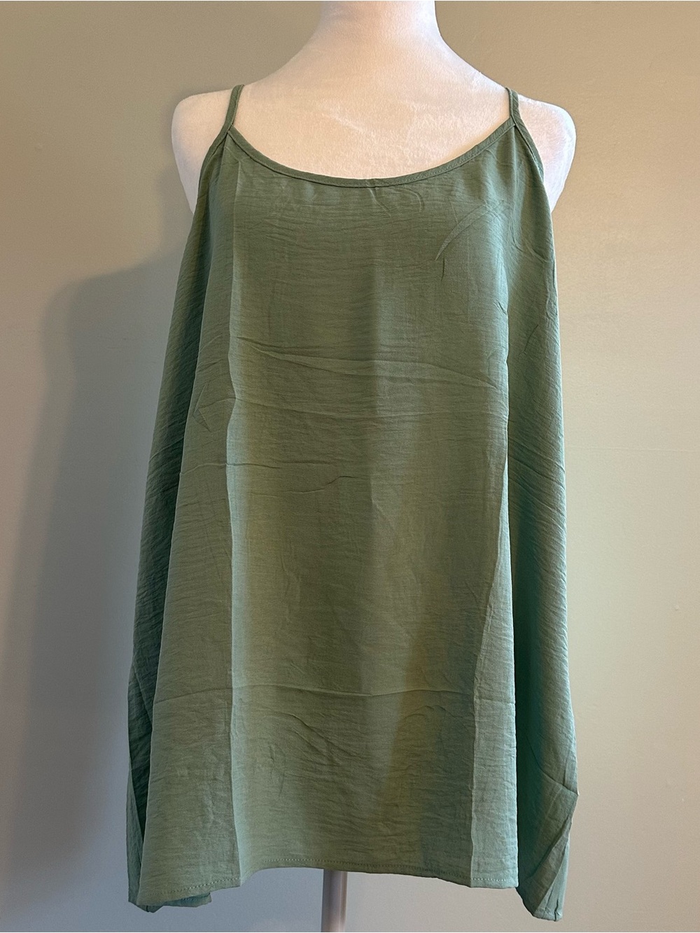 Lightweight Sage Green Spaghetti Strap Tank Top